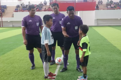 Pertandingan mini soccer yang diadakan Dispora Kukar (Foto: Sekala)