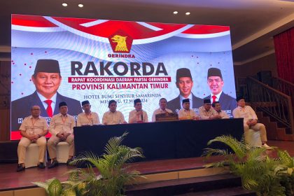 Konferensi pers hasil rakorda Partai Gerindra Kaltim