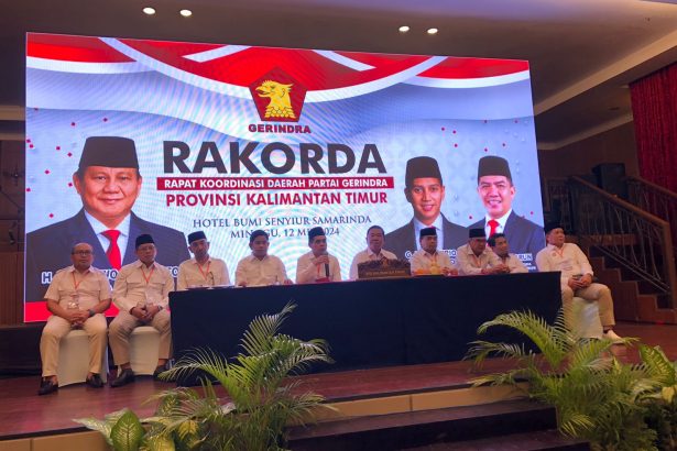 Konferensi pers hasil rakorda Partai Gerindra Kaltim