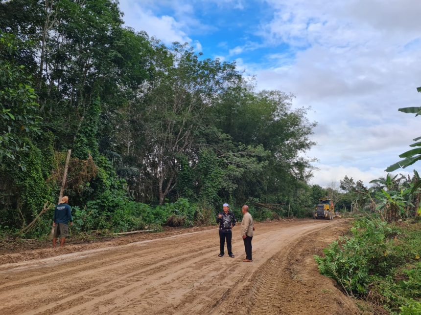 Jalan poros penghubung Desa Sebelimbingan dan Desa Tuana Tuha