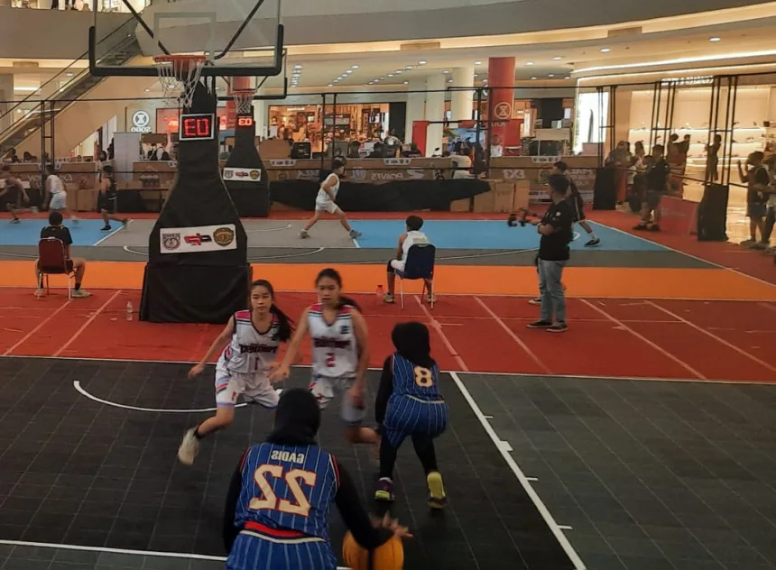 Kejuaraan Bola Basket 3 on 3 Piala Gubernur Kaltim 2024.