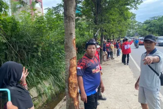 Lokasi Kecelakaan maut yang menewaskan tiga relawan GMS di tikungan Perum Vila Tamara, Jalan AW Sjahranie, Kelurahan Gunung Kelua, Samarinda Ulu, Senin (9/12/2024) malam.