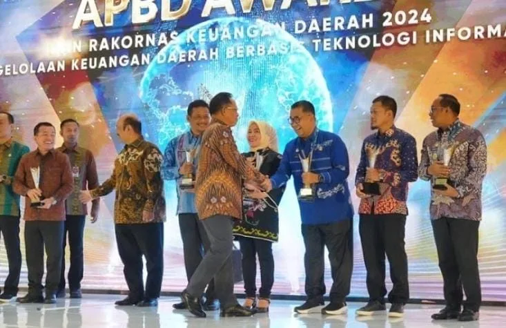 Penjabat Gubernur Kaltim, Akmal Malik dalam acara APBD Awards 2024 yang diadakan di Hotel Grand Sahid Jaya, Jakarta, pada Rabu (18/12/ 2024)
