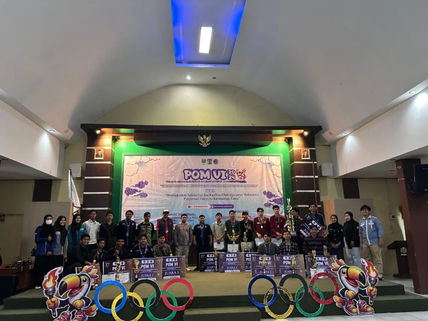 Penutupan Pekan Olahraga Mahasiswa (POM) VI 2024 Se-Kalimantan Timur di Auditorium Kampus 1 UINSI Samarinda pada tanggal 18 Desember 2024.
