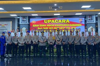 Upacara Serah Terima Jabatan AKBP Heri Rusyaman resmi dilantik sebagai Wakapolresta Samarinda pada Kamis (2/1/2025).