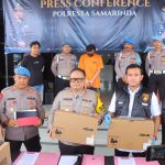Polresta Samarinda Menggelar Konfrensi Pres Wakar Bawaslu Maling Sebuah Unit Laptop.