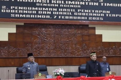 Rapat Paripurna berlangsung di Gedung Utama (B) DPRD Kaltim, Karang Paci, Samarinda, pada Jumat (7/2/2025).(Ist)