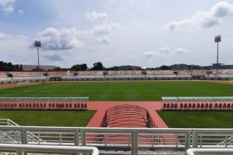 Kondisi terbaru Stadion Segiri Samarinda usai dilakukan renovasi. (Foto: Sekala)
