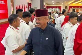 Bupati Kukar Edi Damansyah menghadiri pelantikan pengurus KONI Kukar periode 2023-2027 di Pendopo Odah Etam Tenggarong.