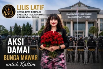 Membalas Megafon dengan Mawar, Cara Drupadi Baladika Redam Tensi Panas di Depan Kantor Gubernur Kaltim